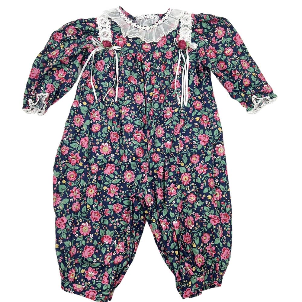 Vintage Peaches ‘n Cream Floral Romper